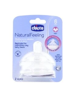 Chicco 2 Tetinas Natural Feeling 6m Flujo Rapido