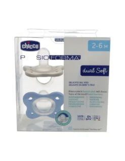 Chicco Chupete Silicona Physioforma Dual Soft Azul 2-6 Meses 2ud