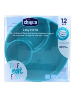 Chicco Plato Con Ventosa Y Compartimentos Azul