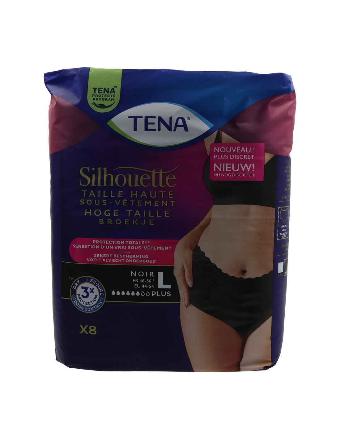 Tena Silhouette Negro Cintura Alta T-g 8 Uds 3 Tena Silhouette Negro Cintura Alta T-g 8 Uds