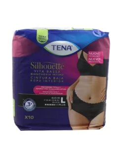 Tena Silhouette Negro Cintura Baja T-g 10 Uds
